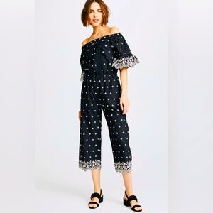 Anthropologie LOVE SAM Eyelet Embroidered Jumper Romper NEW